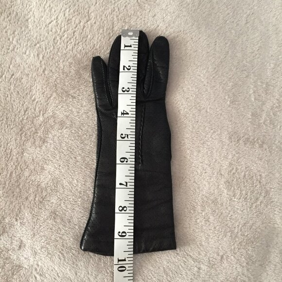 Black leather gloves sz 6.5 - Picture 8 of 9